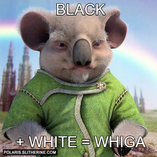black + white = whiga