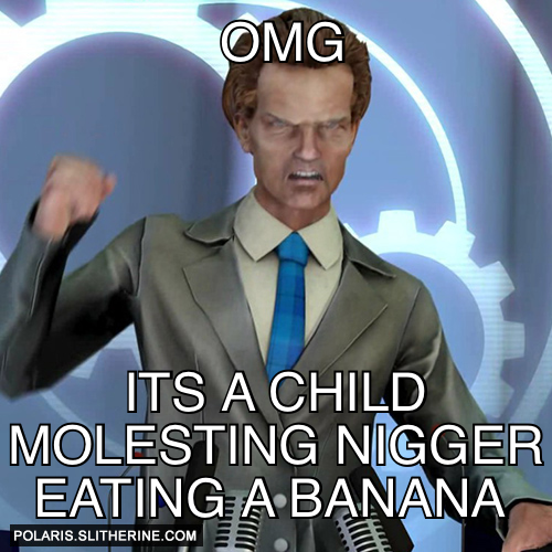 omg Its a child molesting nigger eating a banana 